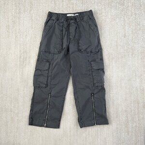 Abercrombie & Fitch High Rise Wide Leg Gray Cotton Cargo Pants S Short